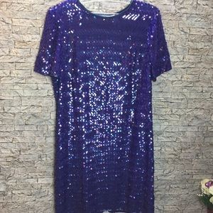 Stenay VTG Plus Purple Sequin Beaded Dress
